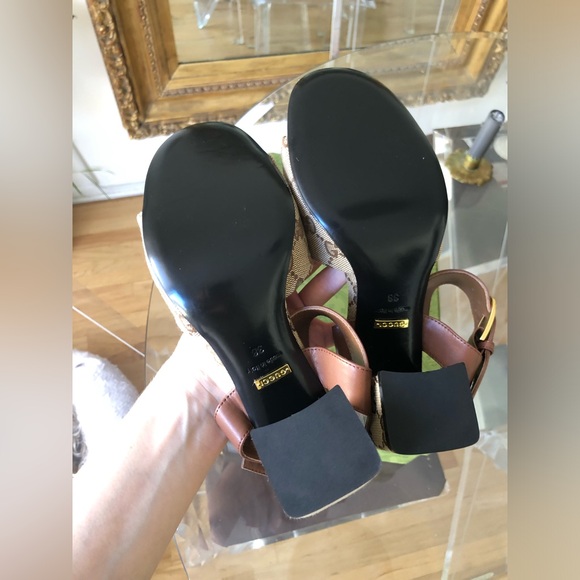 Gucci sandals heels GG monogram size 38 - Picture 7 of 7